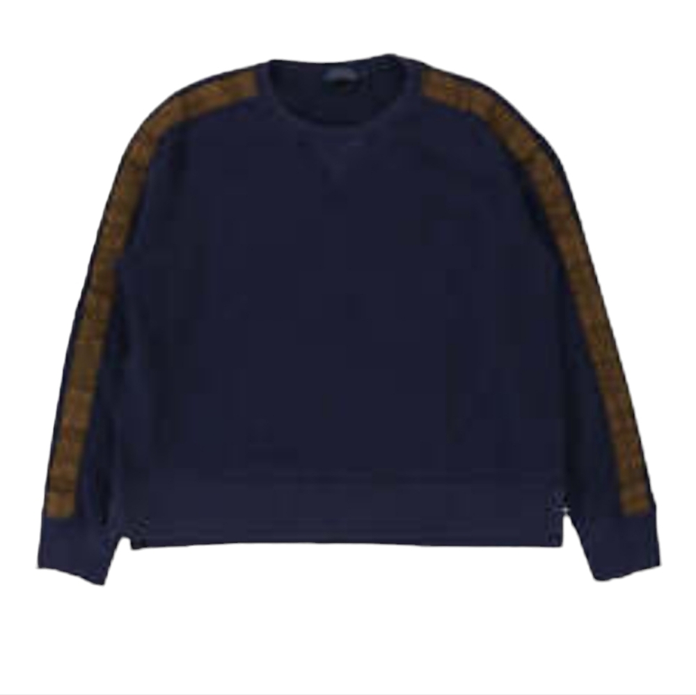 Polo Ralph Lauren Women's Navy Blue Bronze Stripe Detail Sweatshirt XL